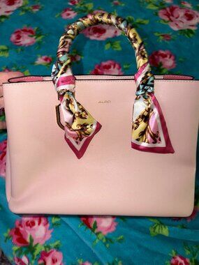 Aldo blush handbag with scarf
